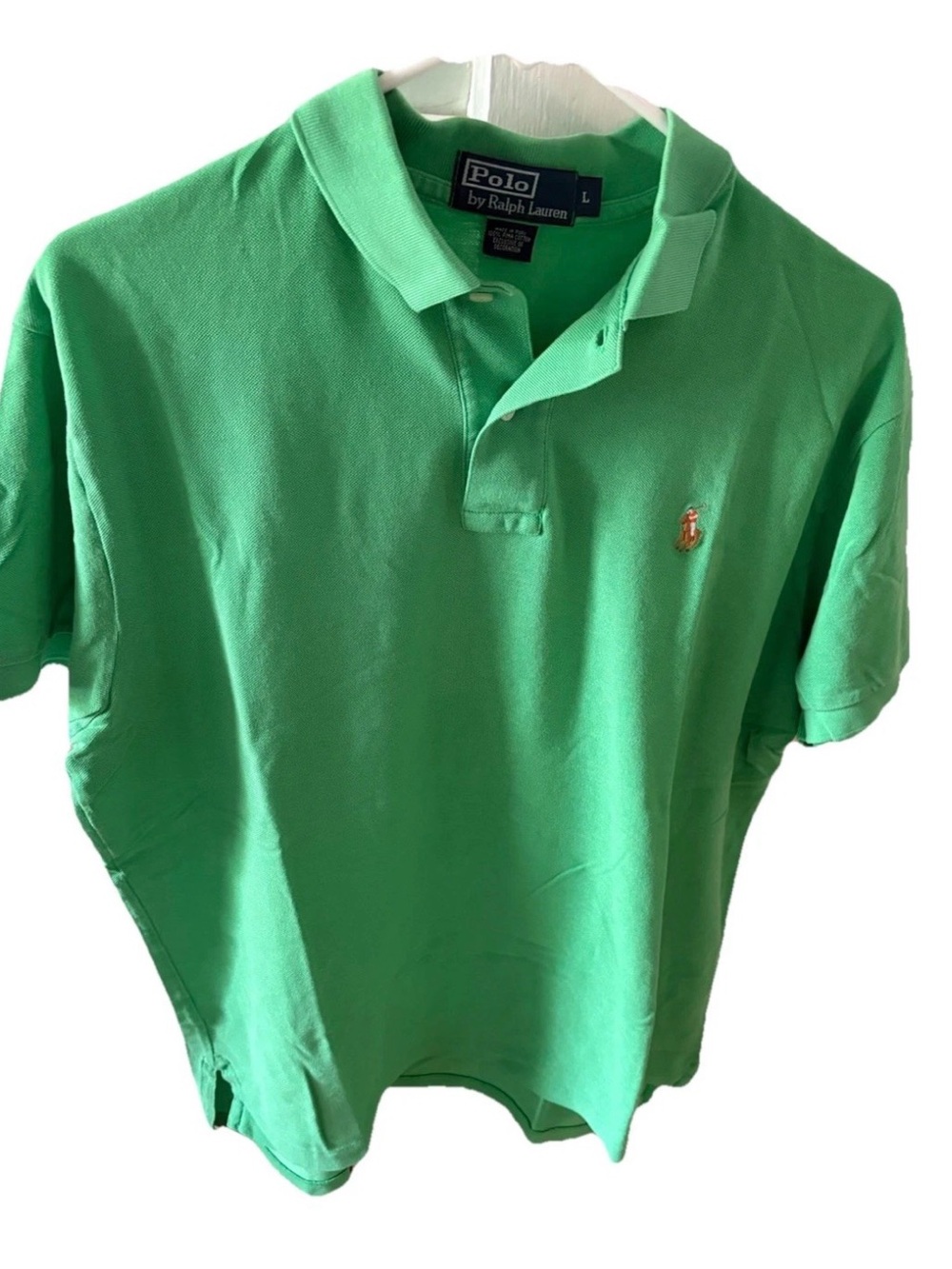 Polo Ralph Lauren Men's Green Polo Shirt 100 Percent Pima Cotton Short Sleeve